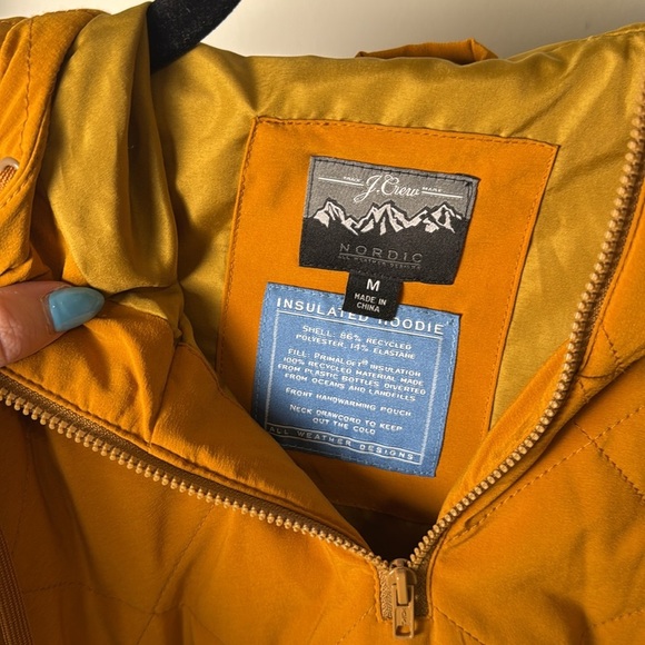J Crew Nordic Quilted Quarter Zip Insulated Anorak Outdoor Jacket Men's Medium - Picture 5 of 9